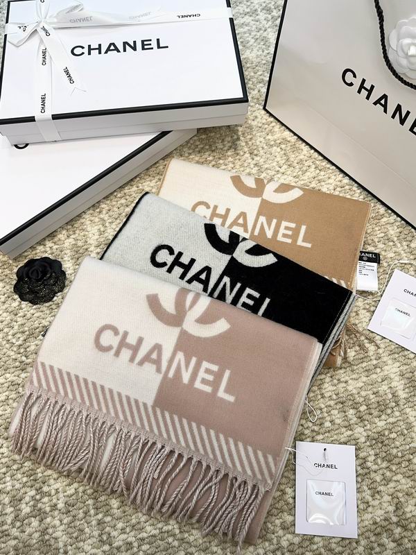 Chanel scarf 184X34cm 100%羊毛 E09